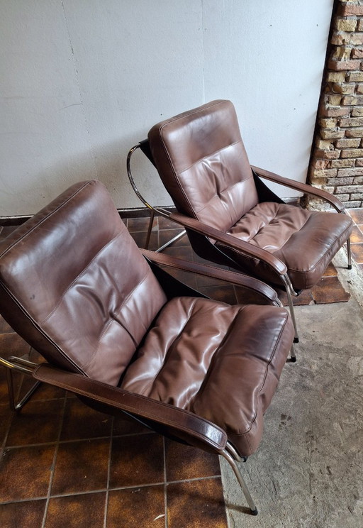 Due poltrone lounge zanotta italy