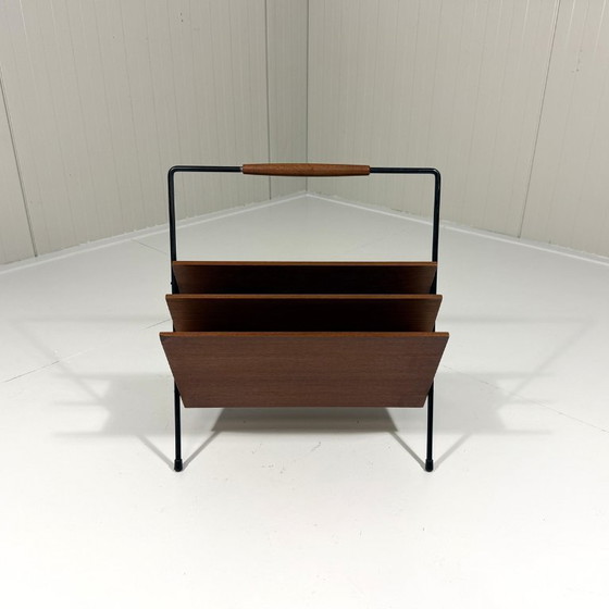 Teak Magazine Rack from the Sixties, Metal, Black (photo 2 of 11)