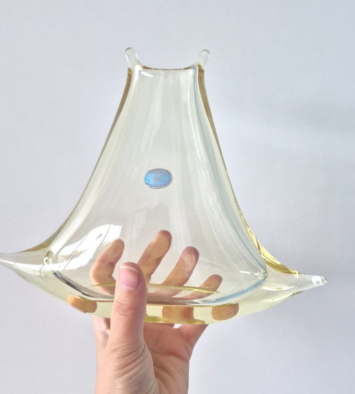 Vase en verre d'art tchèque vintage des années 1960 par Miloslav Klinger - Železný Brod Glass – vazen
