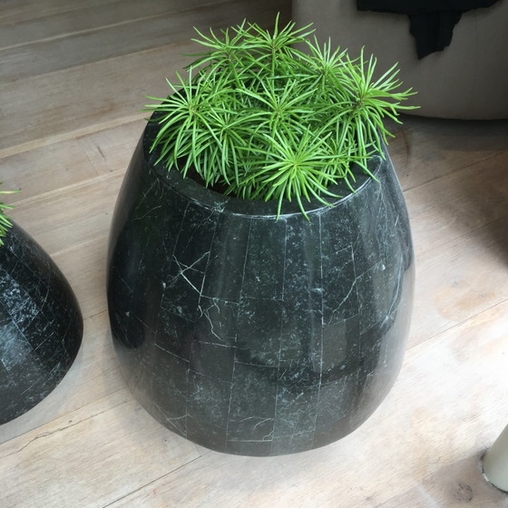 Image 1 of 2 unique plant pots (natural stone)