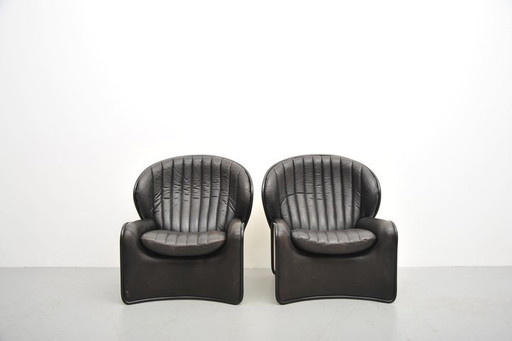Sillón Lotos de André Vandenbeuck, blanco y negro, 1971