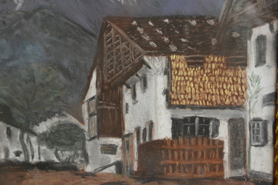 Image 1 of Dessin à la craie encadré