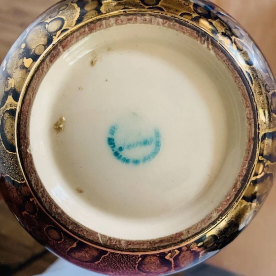 Image 1 of Blue and gold porcelain vase, Jean Mazeaud & Faverot, Ateliers JMF Sèvres