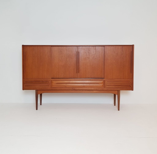Vintage Wandkast Johannes Andersen Deens Teak Highboard – Wood