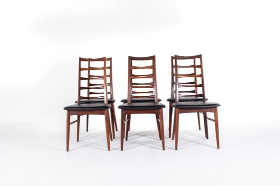 Image 1 of Set of 6 Niels Koefoed “Lis” Rosewood Chairs for Hornslet Møbelfabrik, Denmark, 1960s