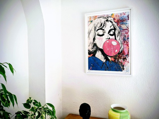 Image 1 of GONGAS - Innocence files - Lithographie d'artiste encadrée