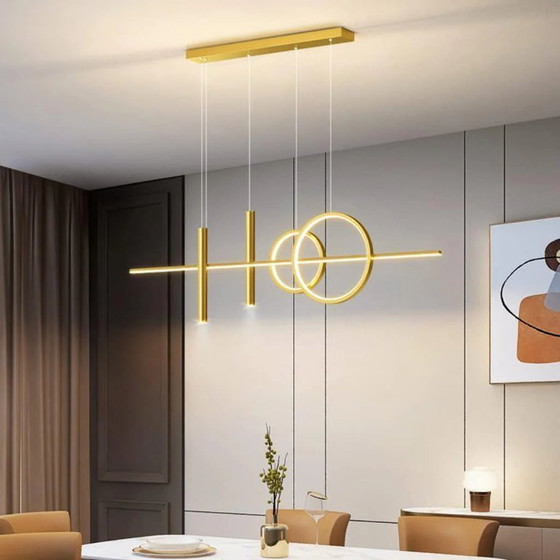 Image 1 of Moderner goldener Frangipani-Kronleuchter für das Esszimmer