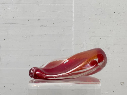 Mdina Glass Sculptural Glass Vase Bowl, Malta 1970s