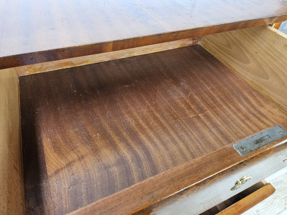 Cassettiera Art Decò anni '50 in radica di noce e ottone – Cassettiere, Wood (photo 16 of 21)