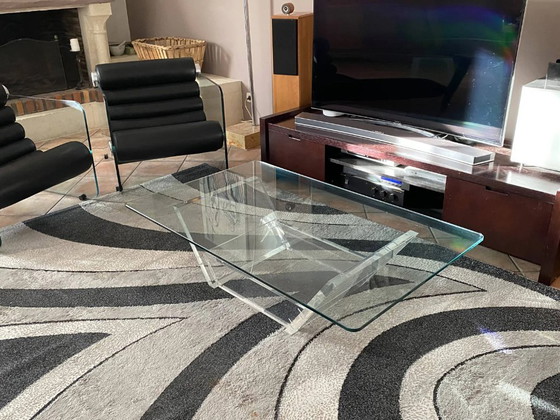 David Lange coffee table 1980. 120x70. – Roche Bobois, Glass, Plexiglass (photo 2 of 6)