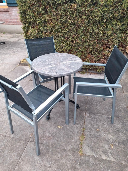 New patio chairs, garden chairs textileen powder-coated steel