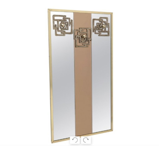 Luciano Frigerio Mid-century Modern Brass and Mirror Clothes Hangers, 1970s