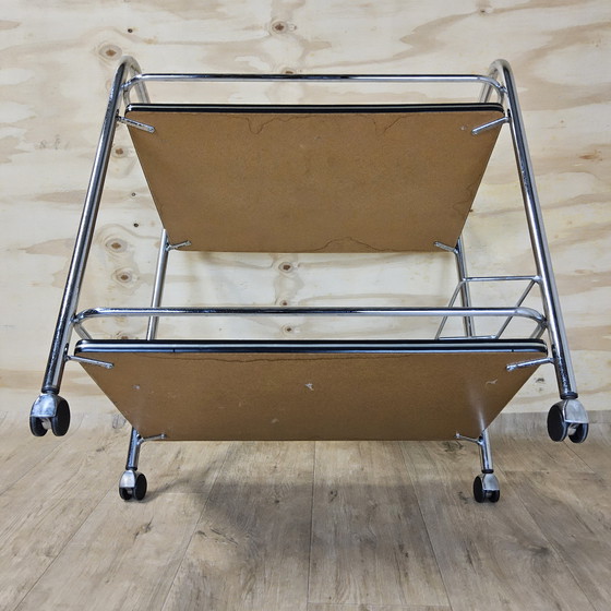 Image 1 of Carrello di servizio vintage / carrello bar / carrello bevande / carrello cromato / formica (anni '80 / '80)