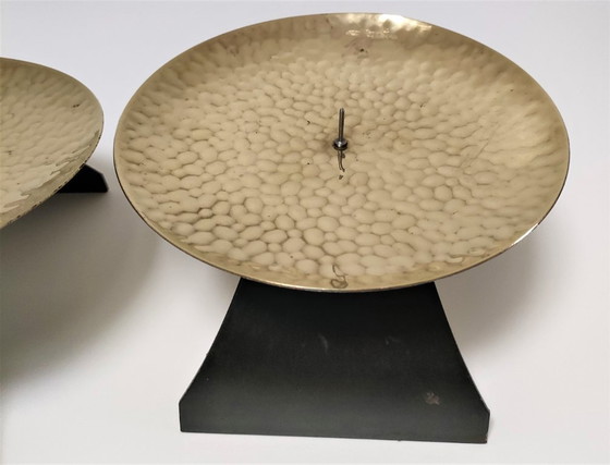 Image 1 of coppia di candelieri in ottone e metallo degli anni '70