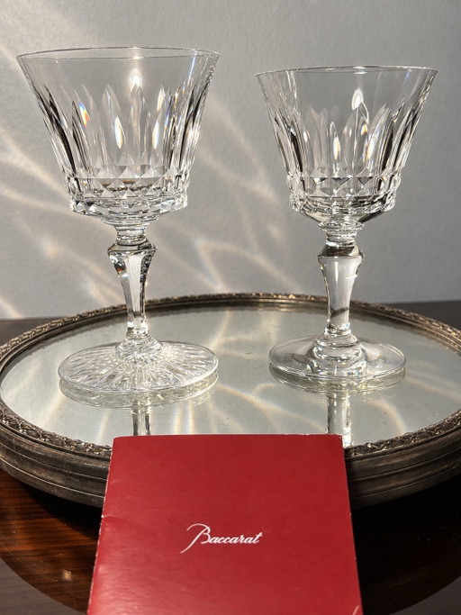 2 signed Baccarat glasses
