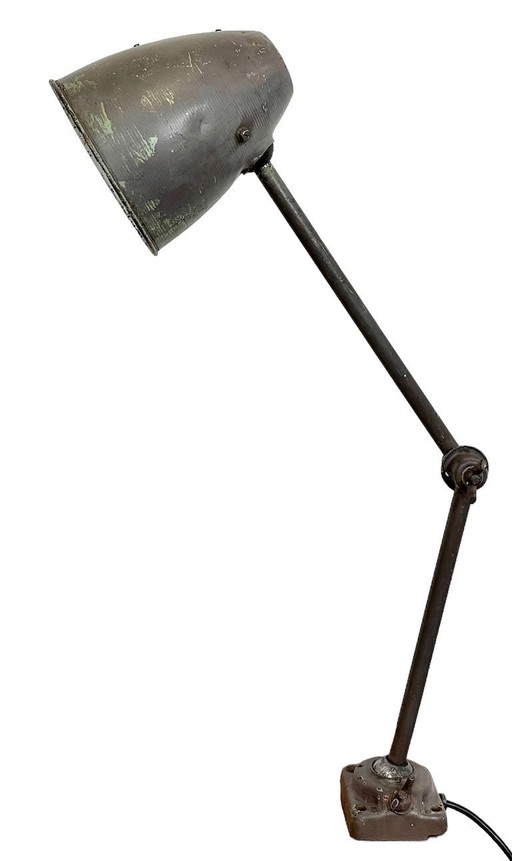 Brown Industrial Workshop Table Lamp, 1960s