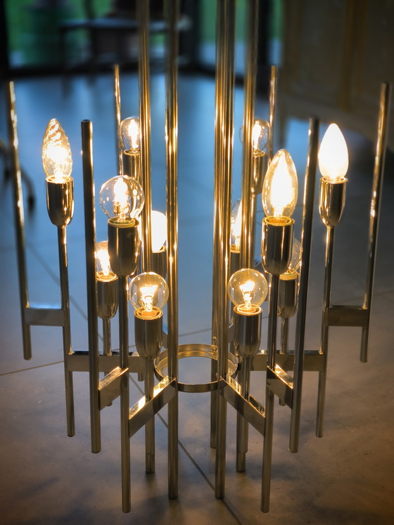 Image 1 of Lampadario cromato di Gaetano Sciolari, Italia, anni '60