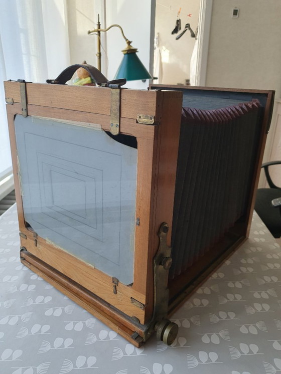 Image 1 of Antique wooden bellows camera with Rodenstock lens (ca. 1910)