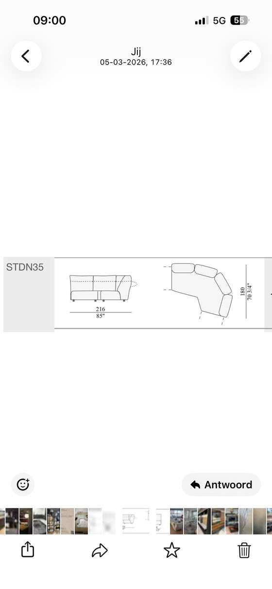 Image 1 of 3 Edra Standard Modulaire Sofa Elementen Hoekbank Soft Nest T 8212