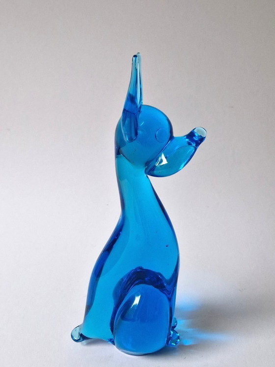 Image 1 of FM Konstglas - Grande cane blu - Färe Marcolin