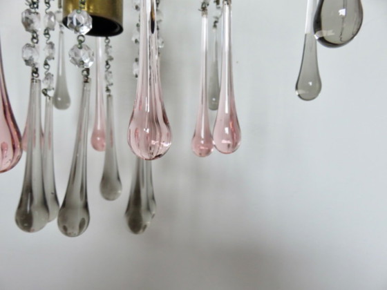 Image 1 of Lustre à Pampilles "Goutte d'Eau" en Verre de Murano, Italy