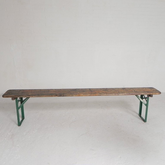 Image 1 of Folding bench, folding bench for terrace, 216 cm long, 1960s