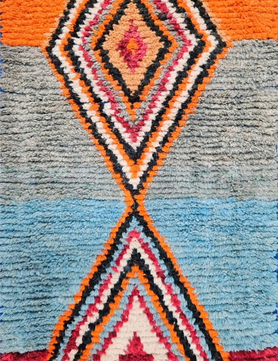 Image 1 of Handgeknoopt oosters wol Berber tapijt Boujad new Marokko 74x354cm