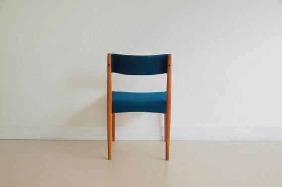 Image 1 of set di 4 sedie in teak blu Aksel Bender