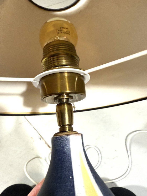 Image 1 of Krösselbach Fayence table lamp by Clare Zänge & Karl-Heinz Löffler 1950's