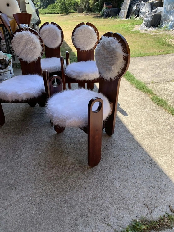 Vintage Dining Chair by Szedleczky, 1970s set of 4, Brown, Mid Century Modern (photo 8 of 9)