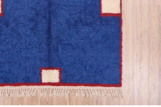 Handgefertigter blauer Beni Ouraine Berber Teppich 2,5/3,5 m – Aime Té, Teppiche & Läufer, Wool (photo 7 of 8)