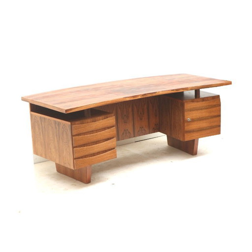 Large rosewood vintage boomerang desk / executive desk from the 1960s