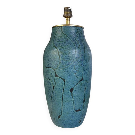 Glazed ceramic lamp base Meynard, Vallauris, circa .