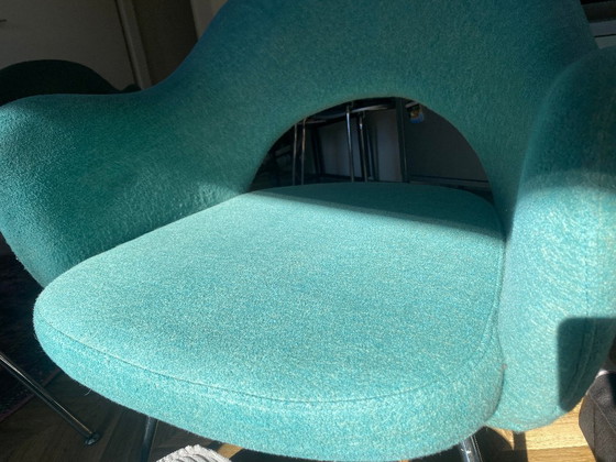 Image 1 of 4x vintage directiestoelen Eero Saarinen design turquoise