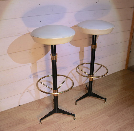 Image 1 of Mid Century 20Th Century Palisander Bar& Zwei Hocker, Luigi Scremin, Italien