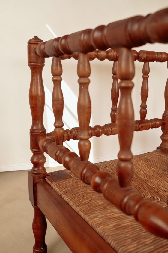 Antike französische Eckstühle mit gedrechselter Federung, 2er-Set – Stühle und Loungesessel, Rattan, Wood (photo 5 of 9)