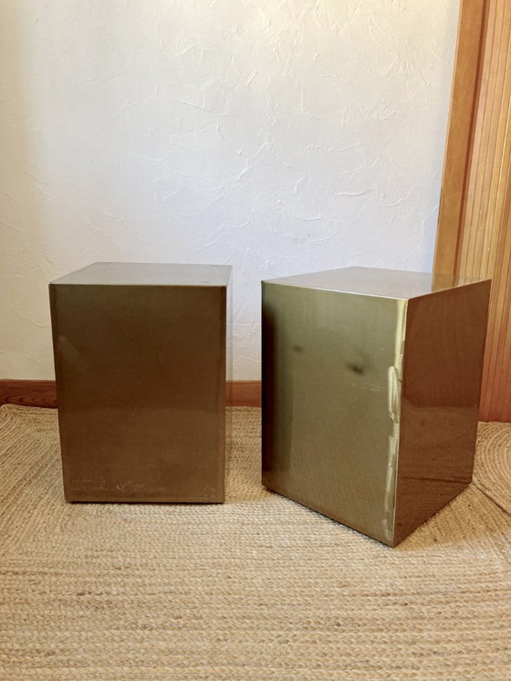 Image 1 of Electro-galvanized metal seat, brass effect. Pharrell Williams / Louis Vuitton fashion show, 2024