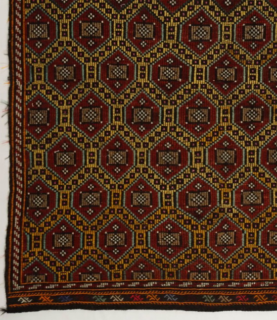 Large Vintage Anatolian Yoruk Kilim 284 × 202 Cm – Handwoven Wool Rug – Rugs & carpets (photo 5 of 10)