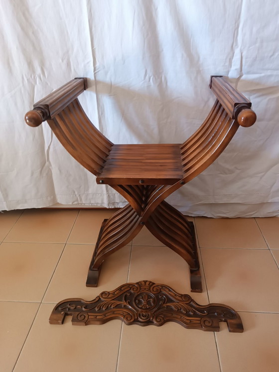 Antica sedia Savonarola, Sedie e poltrone, Legno, Marrone (foto 3 di 6)