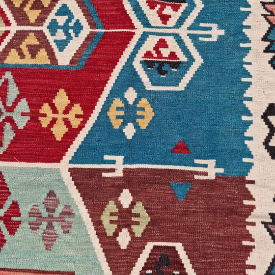 Maimana Kilim Tapijt | Turkse Stijl Handgeweven Vlakweefsel | Wollen Vloerkleed | Handgemaakt Tapijt | 80 × (photo 12 of 12)