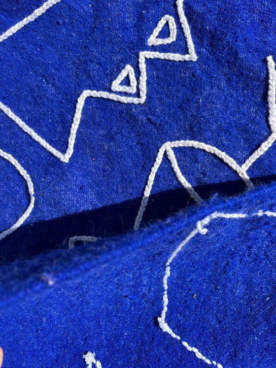 Handmade Moroccan Majorelle Blue Wool Rug – 110 × 170 cm – Rugs & carpets (photo 10 of 11)