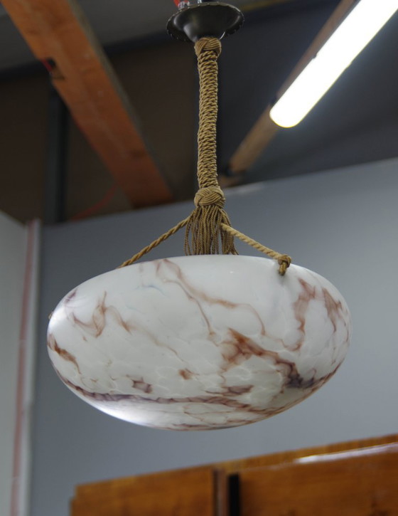 Art Nouveau Glass Pendant, Czechoslovakia, 1920s, Pendant lamps, Purple (photo 7 of 15)