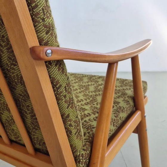 Mid-Century Fauteuil, Tsjechoslowaakse TON Fabriek, Vintage Jaren 60 70 – Textile, Wood (photo 7 of 8)