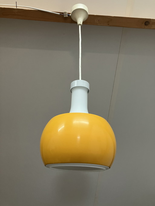 Staff P118 Yellow Pendant Lamp Milk Glass And Aluminum Shade