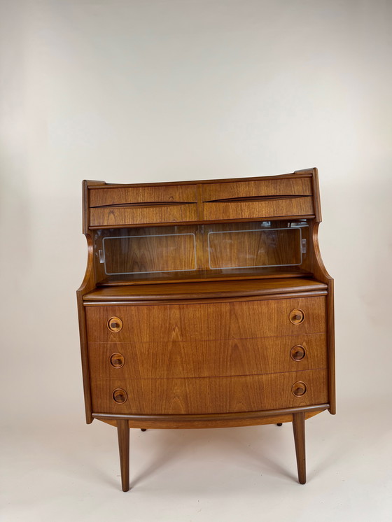 Image 1 of Gunnar Falsig for Holstebro Møbelfabrik – Sculpted Danish Teak Secretary