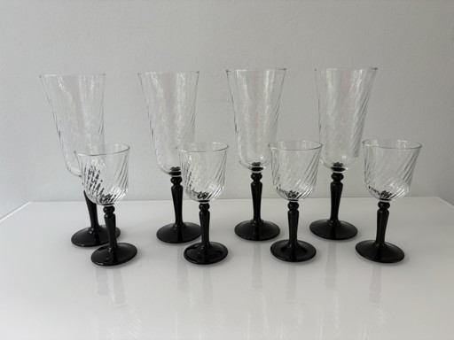 Vintage Champagnerflöten und Digestifgläser von Luminarc France aus den 70er/80er Jahren
