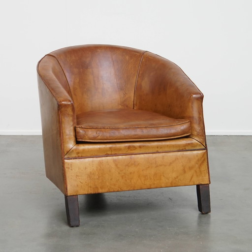 Vintage Schapenleren Art Deco Design Fauteuil van Bart van Bekhoven