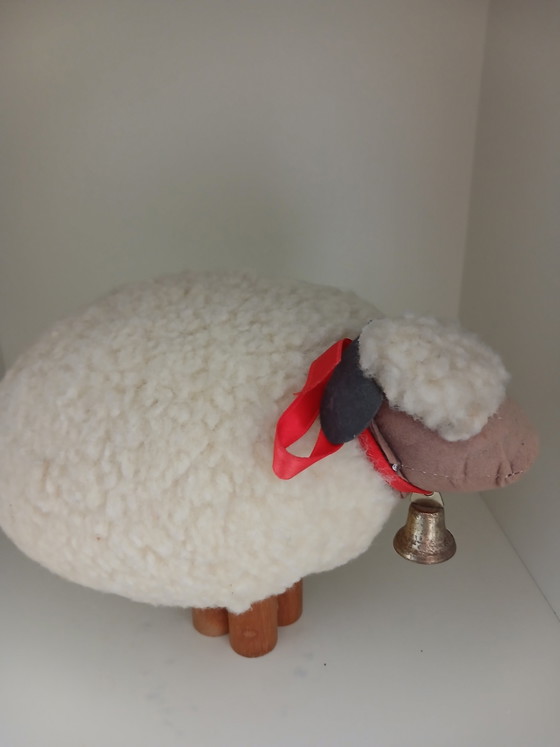 Pecora di lana vintage Department 56 "Le Mouton" (1983) – Oggetti decorativi, Metal, Textile (photo 2 of 6)