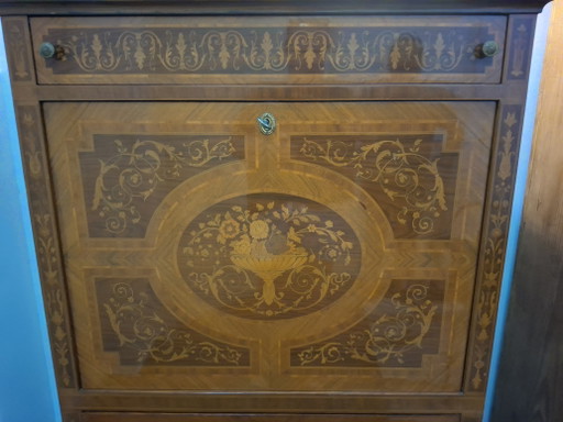 Antieke Italiaanse Barkast Louis XVI-Stijl – drankenkasten, Glass, Wood (photo 2 of 15)