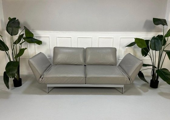 Image 1 of Rolf Benz Mera 386 Sofa Leather Grey Designer Couch Daybed